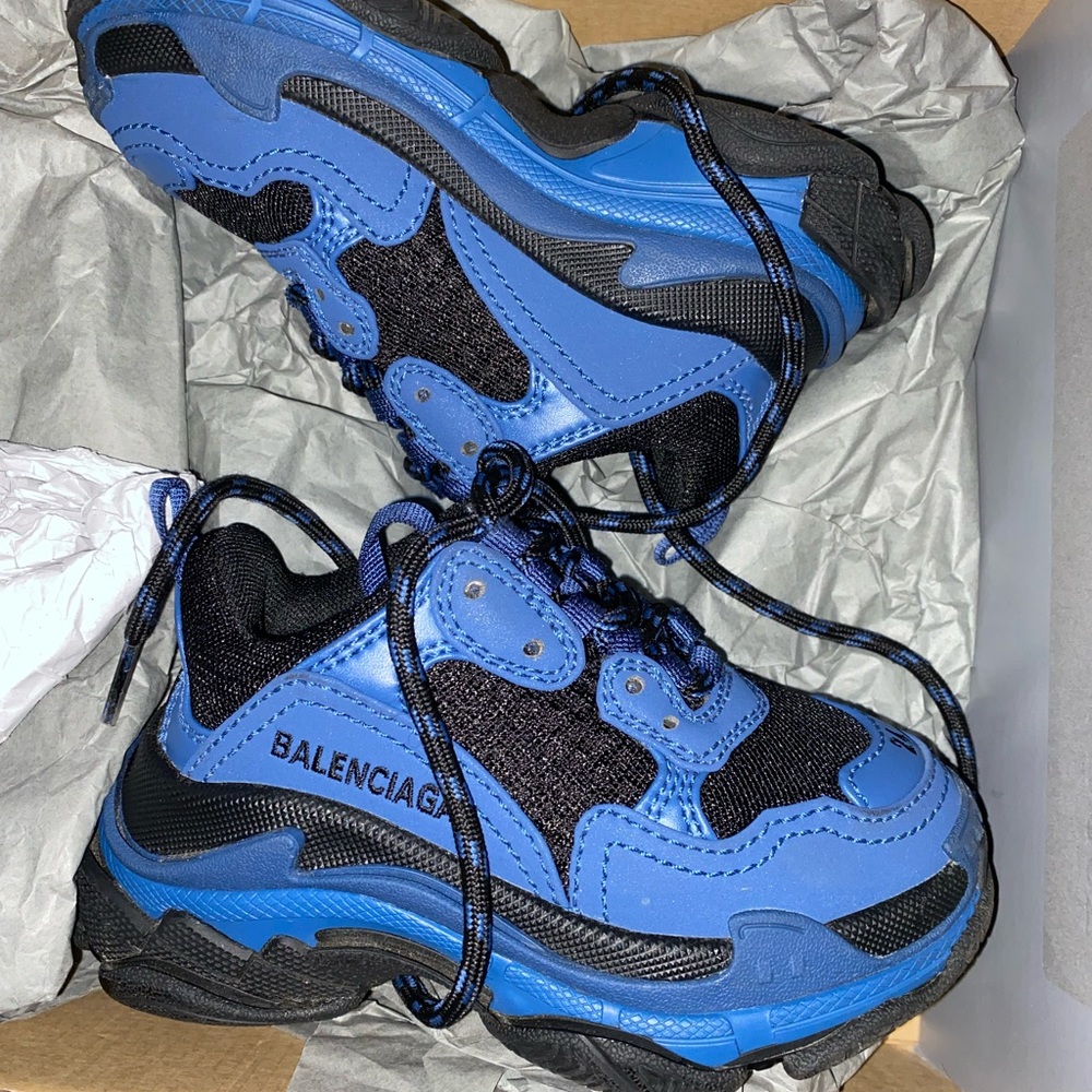 Balenciaga toddler track shoes in blue & black